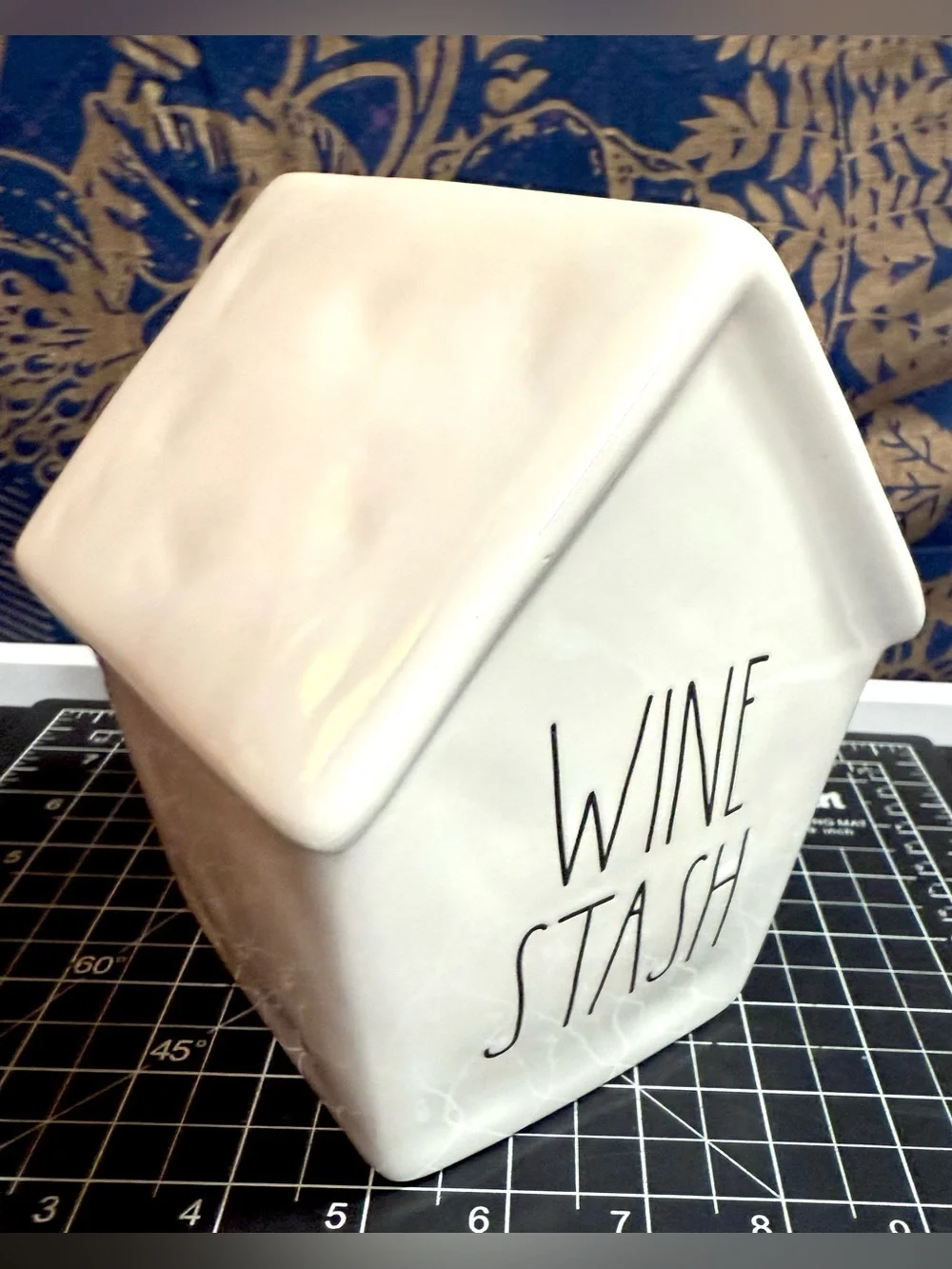 Rae Dunn Ceramic Birdhouse Coin Bank WINE STASH Artisan Collection By Magenta